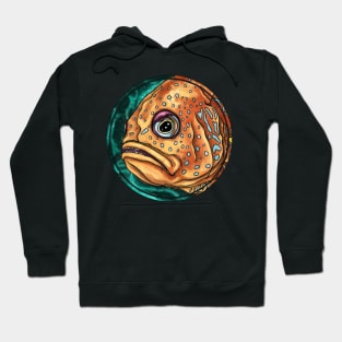 Grumpy old fish painting with bright colors Hoodie